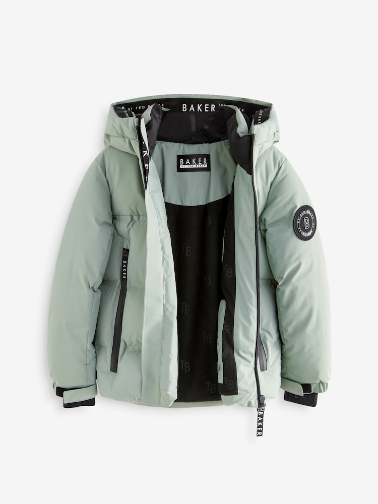 Baker by Ted Baker Green Shower Resistant Heatseal Coat - Image 9 of 14