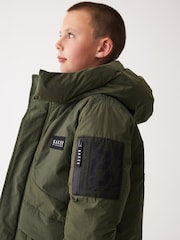 Baker by Ted Baker Khaki Green Shower Resistant Parka - Image 6 of 17