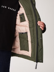 Baker by Ted Baker Khaki Green Shower Resistant Parka - Image 8 of 17
