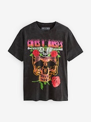 Grey Acid Wash Guns N' Roses - Koszulka z motywem zespołu muzycznego, 100% bawełny - Image 6 of 9