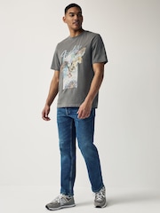 Grey Fender Regular Fit Band Graphic 100% Cotton T-Shirt - Image 2 of 7