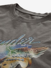 Grey Fender Regular Fit Band Graphic 100% Cotton T-Shirt - Image 6 of 7