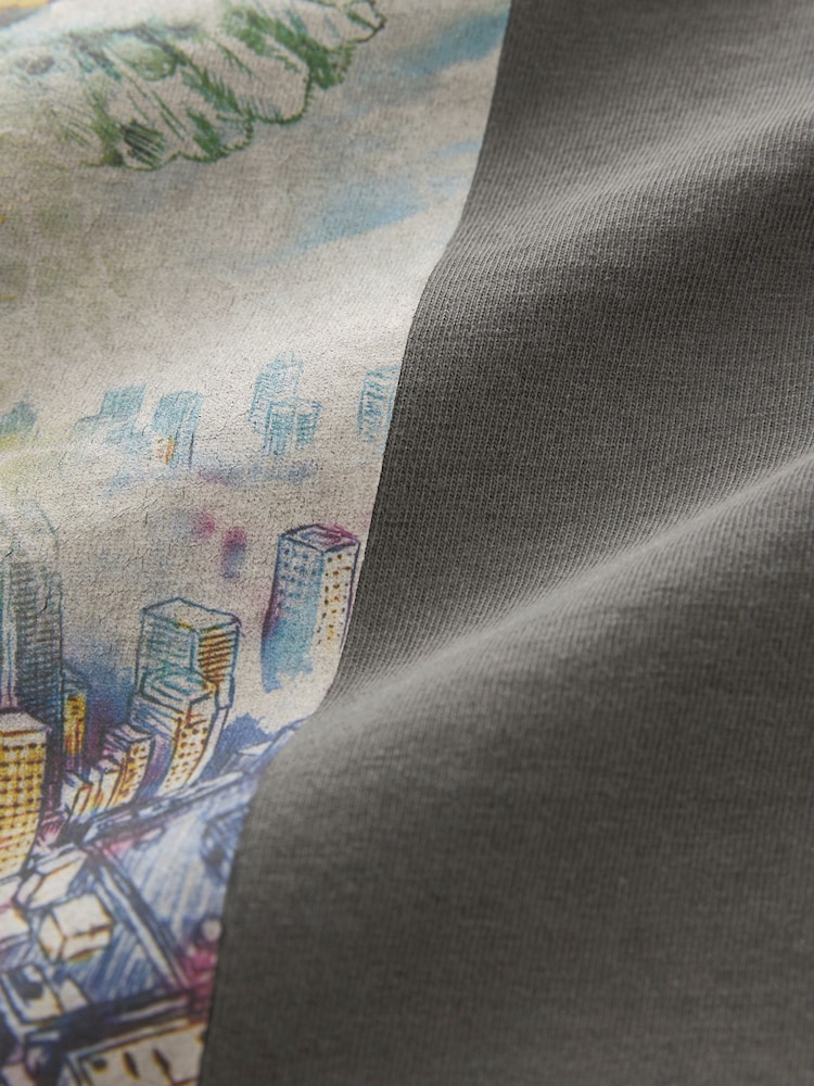 Grey Fender Regular Fit Band Graphic 100% Cotton T-Shirt - Image 7 of 7
