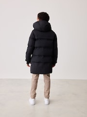 Baker by Ted Baker Shower Resistant Longline Padded Black Coat - Image 2 of 12