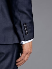 Charles Tyrwhitt Blue Slim Fit Natural Stretch Twill Suit: Jacket - Image 4 of 5