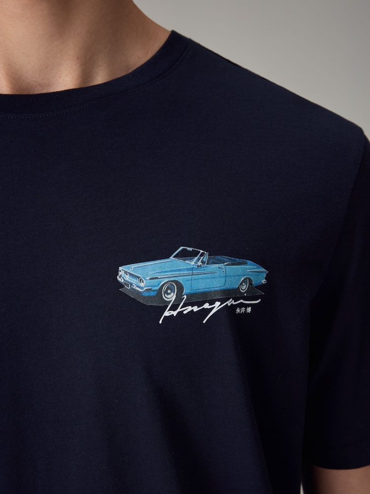 Hiroshi Nagai Car Navy Blue Artist Licence T-Shirt - Image 4 of 8