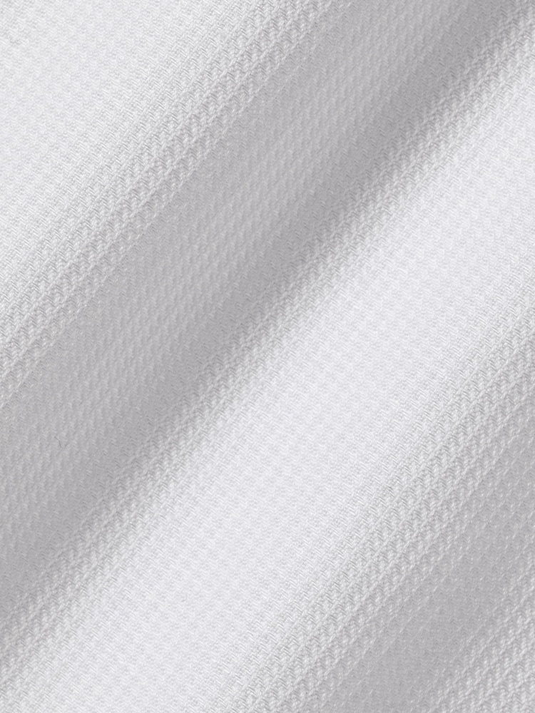 Charles Tyrwhitt White Slim Fit Non-Iron Clifton Weave Cutaway 100% Cotton Shirt - Image 5 of 5