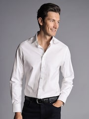 Charles Tyrwhitt White Slim Fit Egyptian Twill 100% Cotton Shirt - Image 1 of 5
