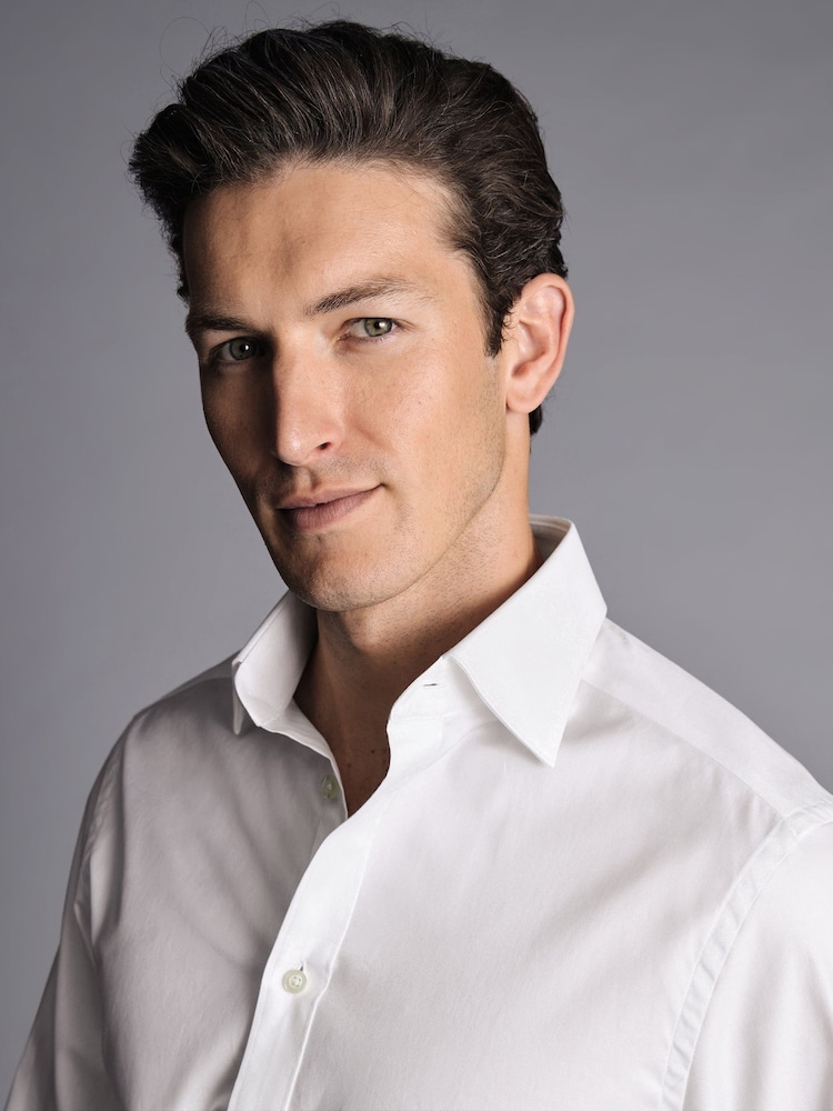 Charles Tyrwhitt White Slim Fit Egyptian Twill 100% Cotton Shirt - Image 2 of 5