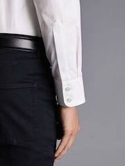 Charles Tyrwhitt White Slim Fit Egyptian Twill 100% Cotton Shirt - Image 3 of 5