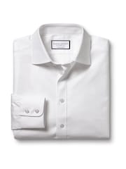 Charles Tyrwhitt White Slim Fit Egyptian Twill 100% Cotton Shirt - Image 4 of 5