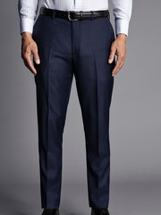 Синий - Бежевые брюки зауженного кроя из саржи Charles Tyrwhitt - Image 1 of 2