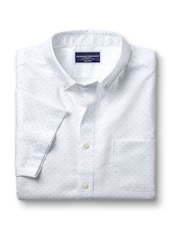Charles Tyrwhitt White Slim Fit Spot Non-Iron Print 100% Cotton Shirt - Image 4 of 6