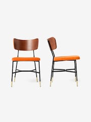 MADE.COM Set of 2 Ochre Yellow Amalyn Dining Chairs in Velvet - Image 2 of 4