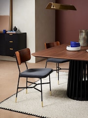 MADE.COM Set of 2 Charcoal Grey Amalyn Dining Chairs in Velvet - Image 1 of 4