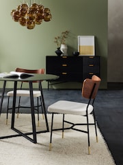 MADE.COM Set of 2 White Boucle Amalyn Dining Chairs in Velvet - Image 1 of 3