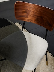 MADE.COM Set of 2 White Boucle Amalyn Dining Chairs in Velvet - Image 2 of 3