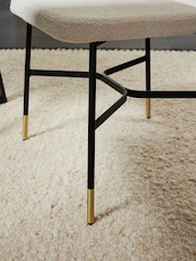 MADE.COM Set of 2 White Boucle Amalyn Dining Chairs in Velvet - Image 3 of 3