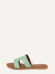 Accessorize Green Leather Cut-Out Sliders - Image 2 of 3