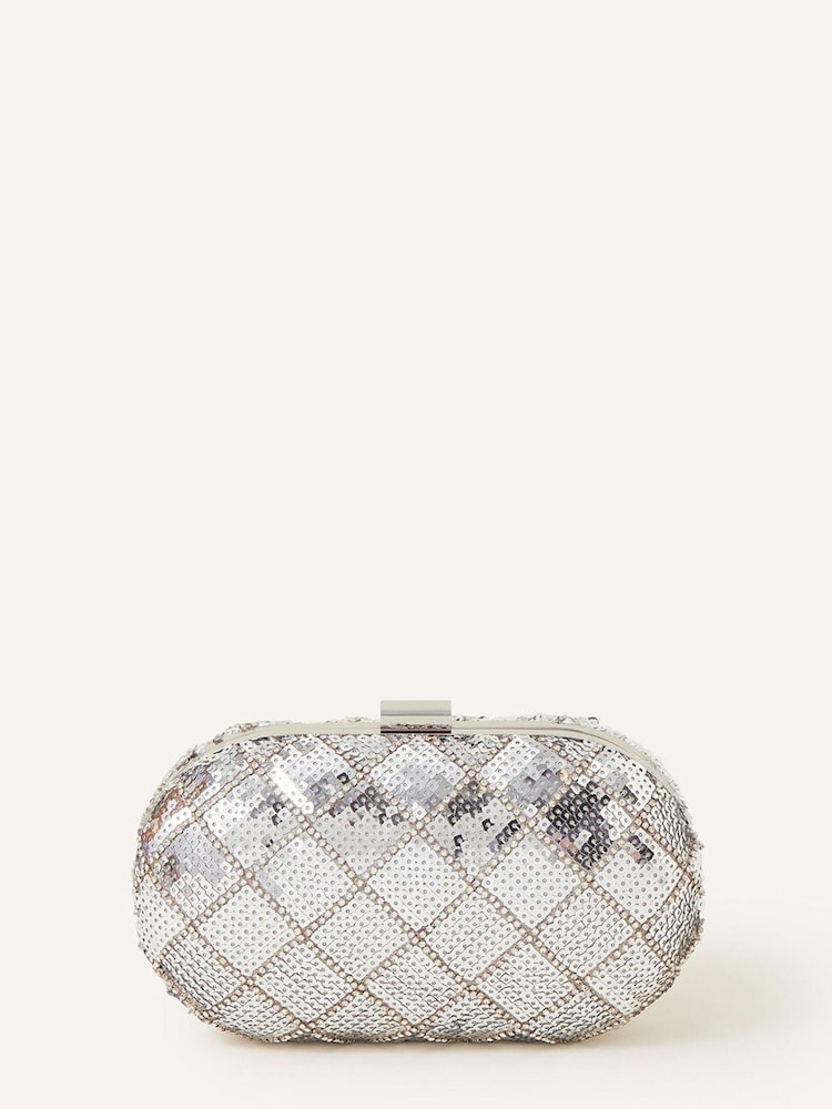 Accessorize Hartschalen-Clutch, Silber - Bild 1 von 2