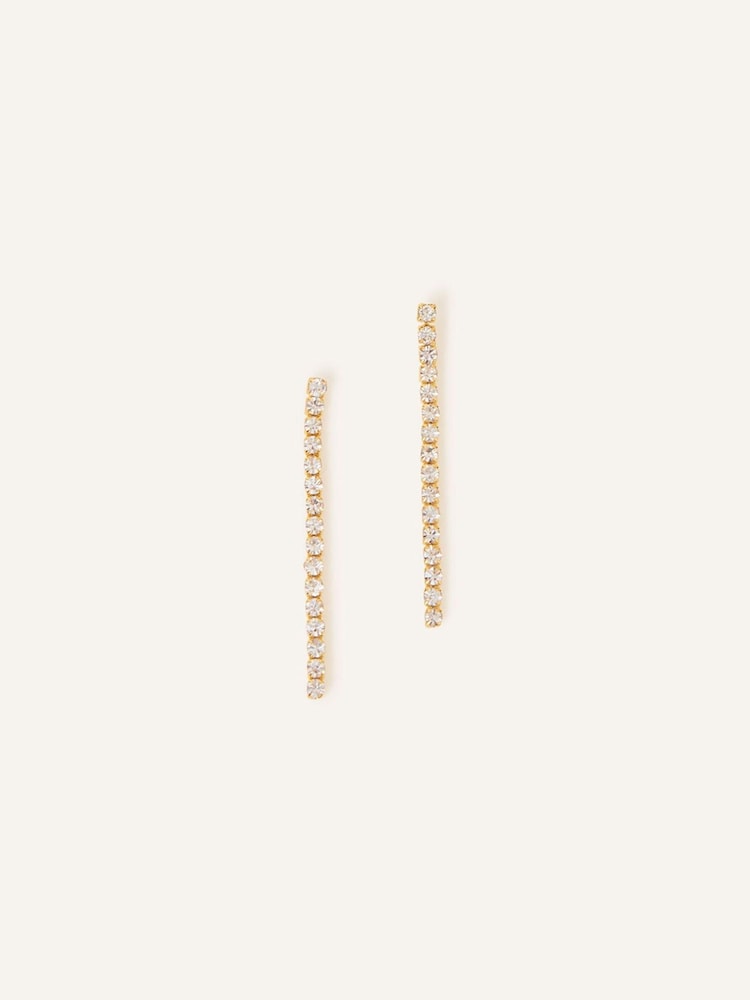 Accessorize Gold Tone Tennis Chain Earrings - Image 1 of 3