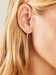 Accessorize Gold Tone Tennis Chain Earrings - Image 3 of 3