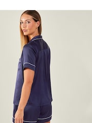 Accessorize Blue Satin Short Pyjamas Set - Image 2 of 4