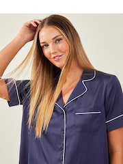 Accessorize Blue Satin Short Pyjamas Set - Image 3 of 4