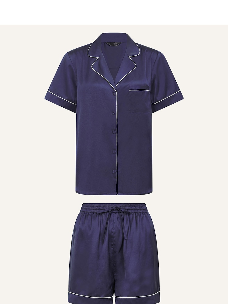 Accessorize Blue Satin Short Pyjamas Set - Image 4 of 4