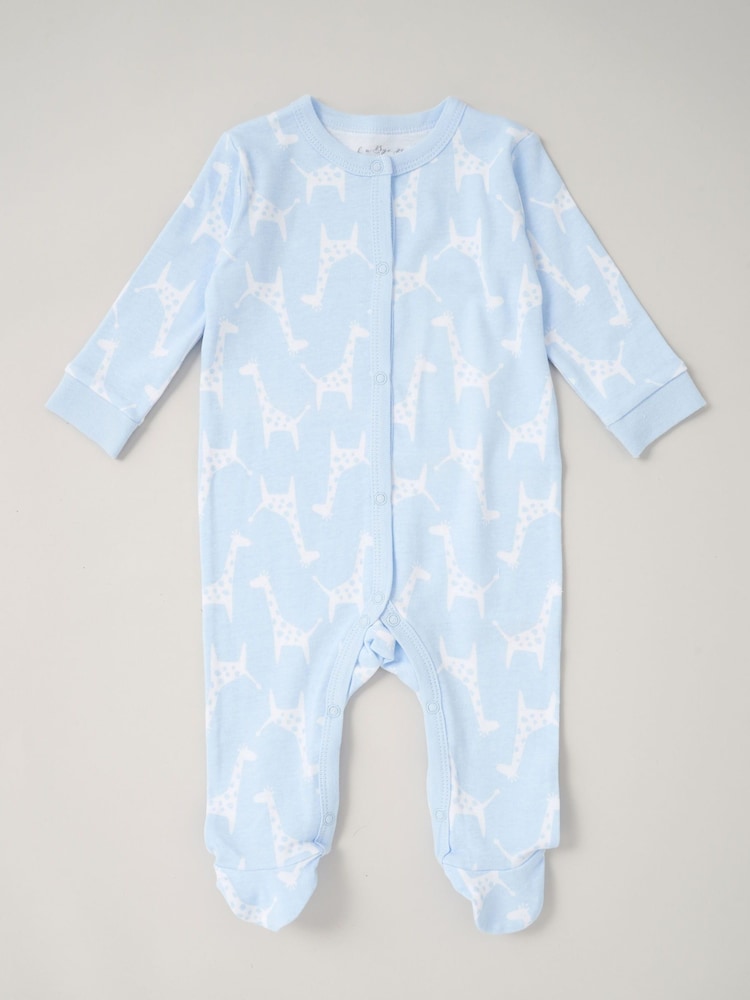 Rock-A-Bye Baby Boutique Baby Blue Giraffe and Elephant Print 100% Cotton Gift Set 5 Piece - Image 2 of 4