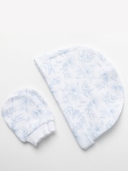 Rock-A-Bye Baby Boutique Blue Floral Print Cotton 5-Piece Baby 100% Cotton Gift Set - Image 5 of 5