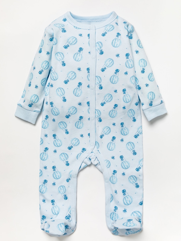 Rock-A-Bye Baby Boutique Baby Blue Hot Air Balloon Printed 100% Cotton Gift Set 5 Piece - Image 2 of 5