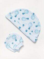 Rock-A-Bye Baby Boutique Baby Blue Hot Air Balloon Printed 100% Cotton Gift Set 5 Piece - Image 5 of 5