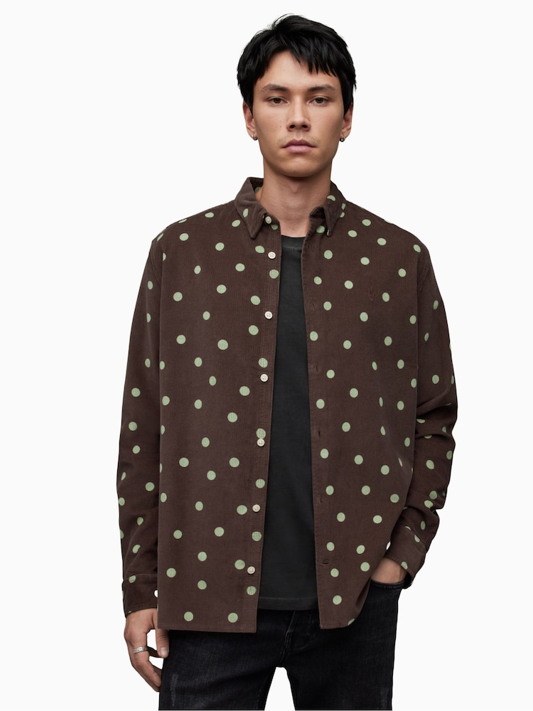 AllSaints Brown Ocular Shirt - Image 1 of 6