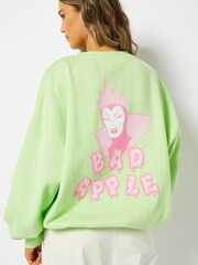 Skinnydip Green Disney Evil Queen Bad Apple Sweatshirt - Image 2 of 4