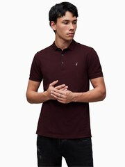 AllSaints Red Reform Polo Shirt - Image 3 of 6