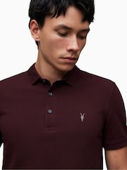 AllSaints Red Reform Polo Shirt - Image 5 of 6