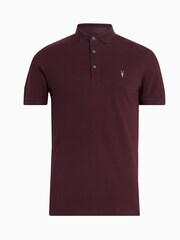 AllSaints Red Reform Polo Shirt - Image 6 of 6