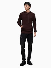 AllSaints Red Ivar Merino Hoodie - Image 3 of 6