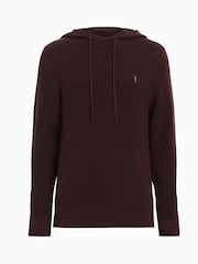 AllSaints Red Ivar Merino Hoodie - Image 6 of 6