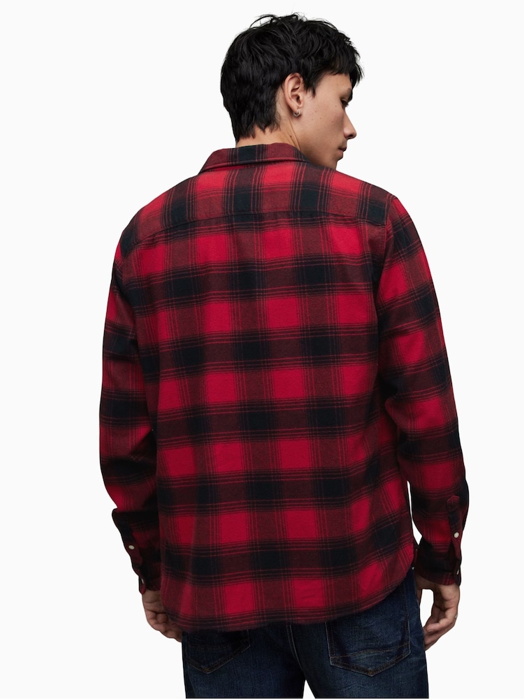AllSaints Red Ursa Shirt - Image 2 of 6 AllSaints Red Ursa Shirt - Image 2 of 6