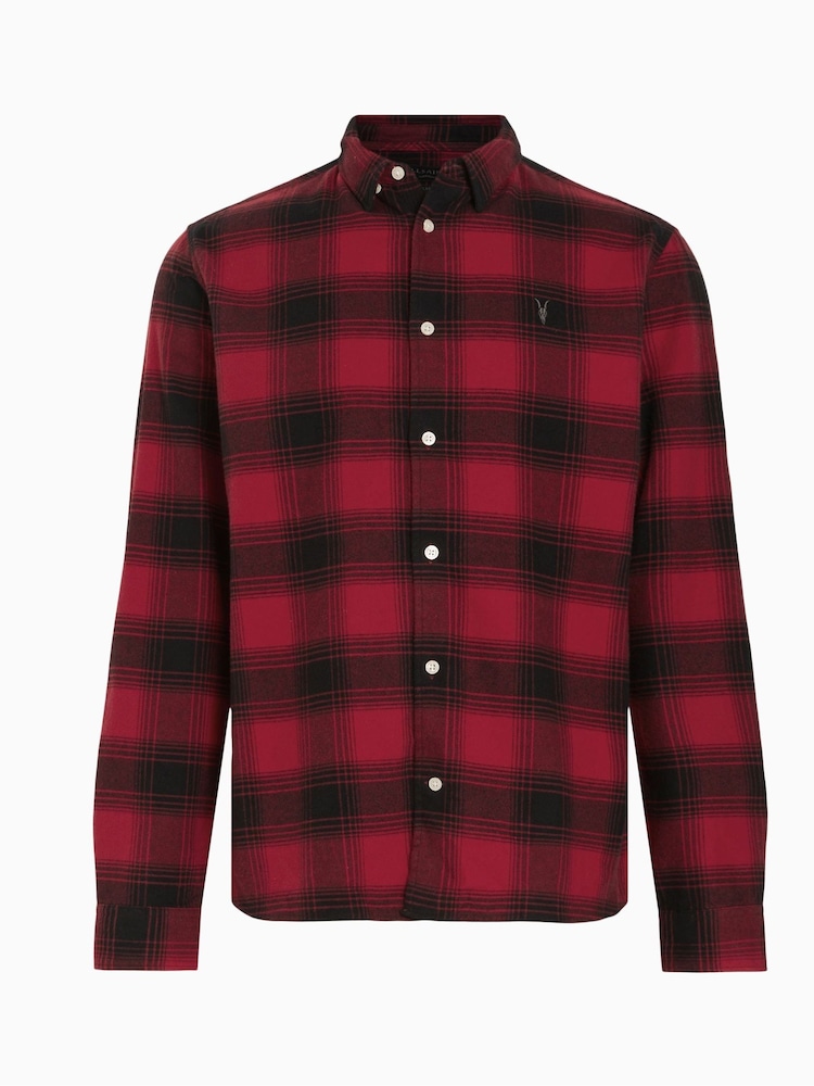AllSaints Red Ursa Shirt - Image 6 of 6