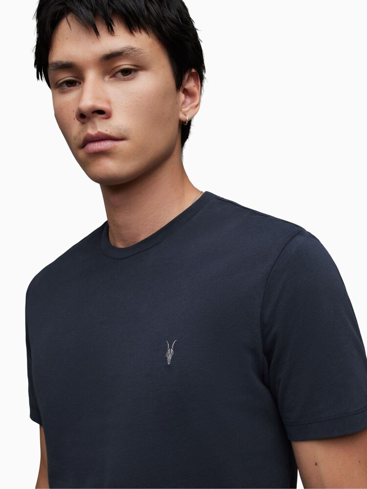 AllSaints Blue Brace Short Sleeve 100% Cotton Crew T-Shirt - Image 4 of 5