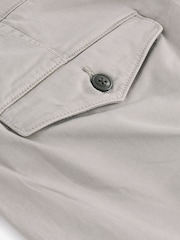 Light Grey Slim Fit Premium Laundered Stretch Chino Shorts - Image 7 of 9