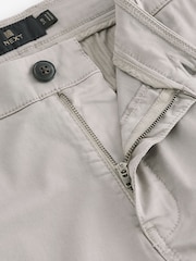 Light Grey Slim Fit Premium Laundered Stretch Chino Shorts - Image 9 of 9