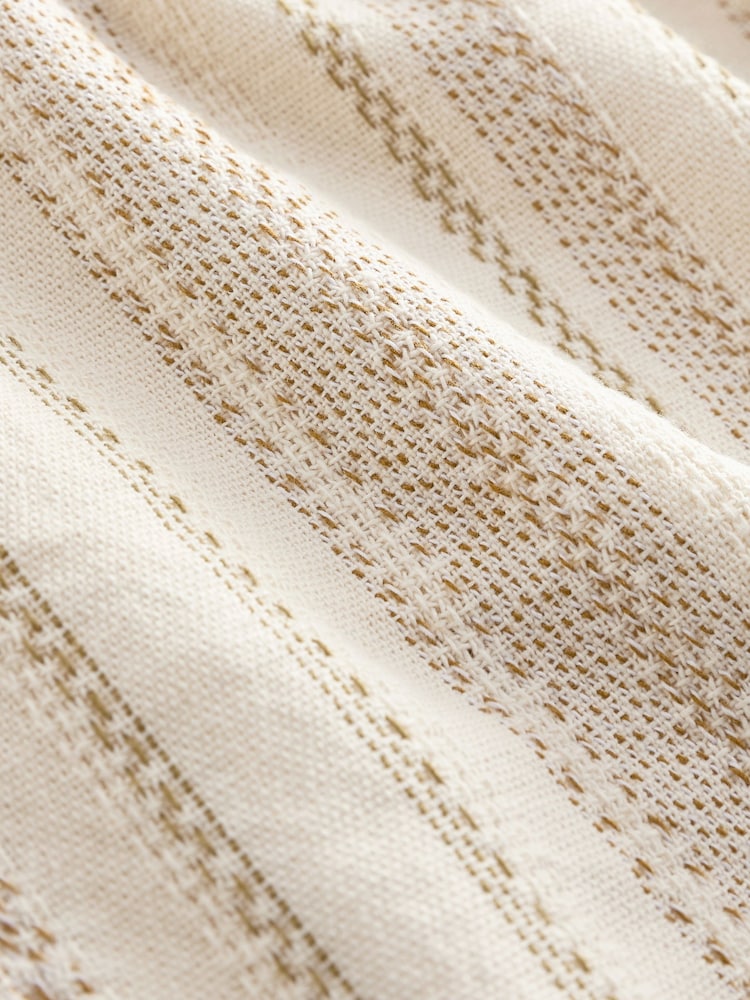 Neutral 100% Cotton Striped Textured Dock Shorts - Image 7 of 7