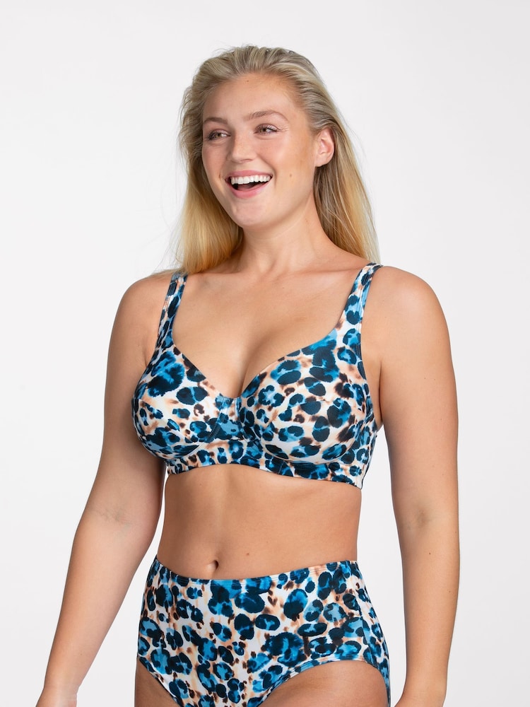 Miss Mary of Sweden Blue Jungle Summer Bikini Top - Image 4 of 4