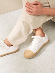 White Forever Comfort® Espadrille Toe Cap Lace-Up Trainers - Image 2 of 7