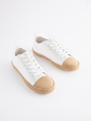White Forever Comfort® Espadrille Toe Cap Lace-Up Trainers - Image 3 of 7