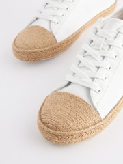 White Forever Comfort® Espadrille Toe Cap Lace-Up Trainers - Image 5 of 7